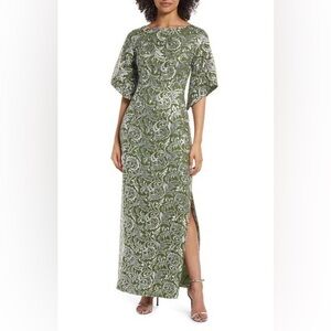 JS Collections Green and Silver Long Dress 4 - fits Size 6/8